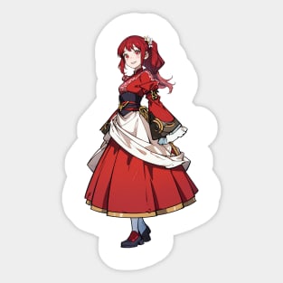 Cute happy anime girl in summer series Sticker